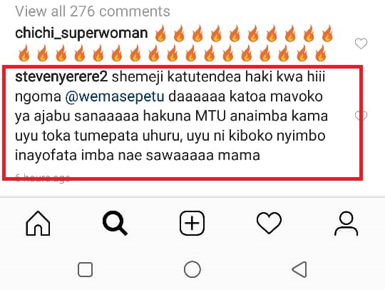 Coment ya Steve kwneye post ya Wema Sepetu